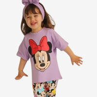 2pcs Minnie Mouse Drop Shoulder T-shirt Set For Kid Girl (6mths-6yrs)