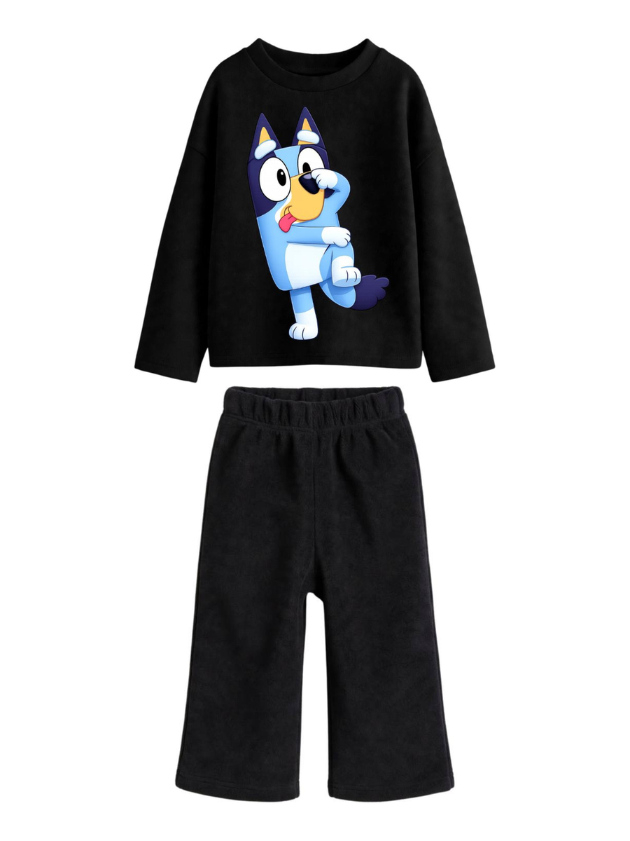 Bluey Sweatshirt & Wide-Leg Pants Set - Black (0mths-2yrs)