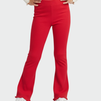 Girls Vibrant Fuchsia High-Waist Flare Pants