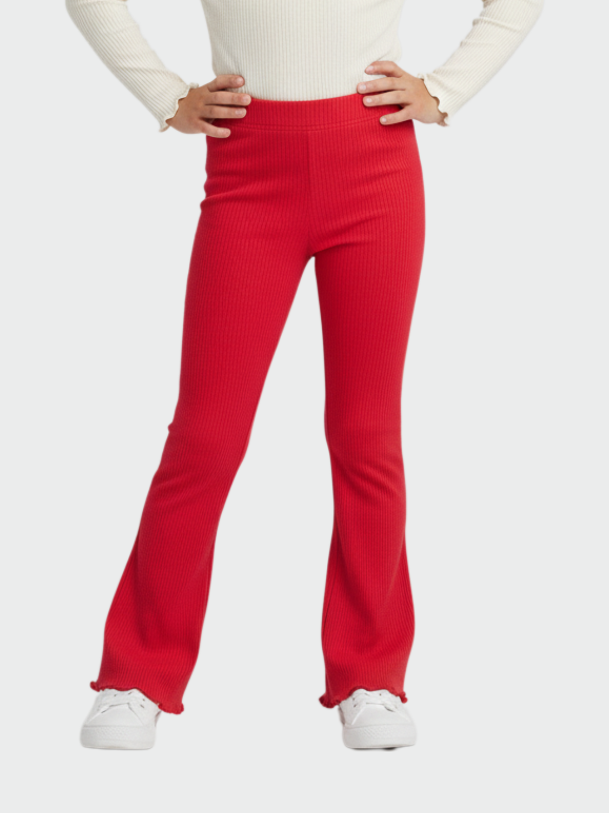Girls Vibrant Fuchsia High-Waist Flare Pants - View 2