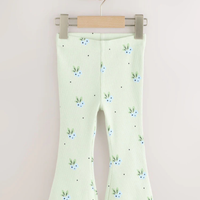 Kids Light Green Tree Printed Flared Pant (3yrs-12yrs)