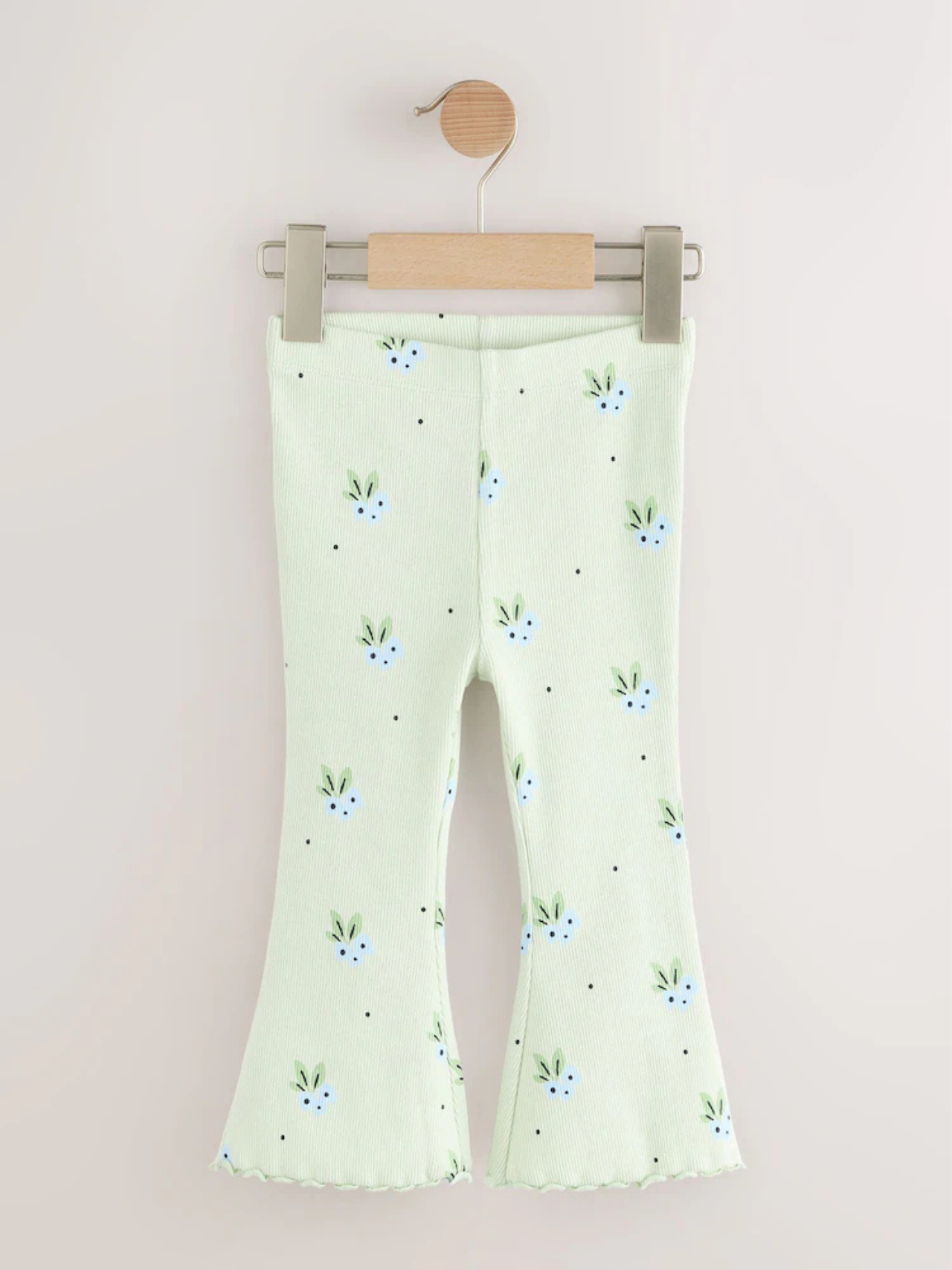 Kids Light Green Tree Printed Flared Pant (3yrs-12yrs)