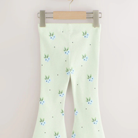 Kids Light Green Tree Printed Flared Pant (3yrs-12yrs)