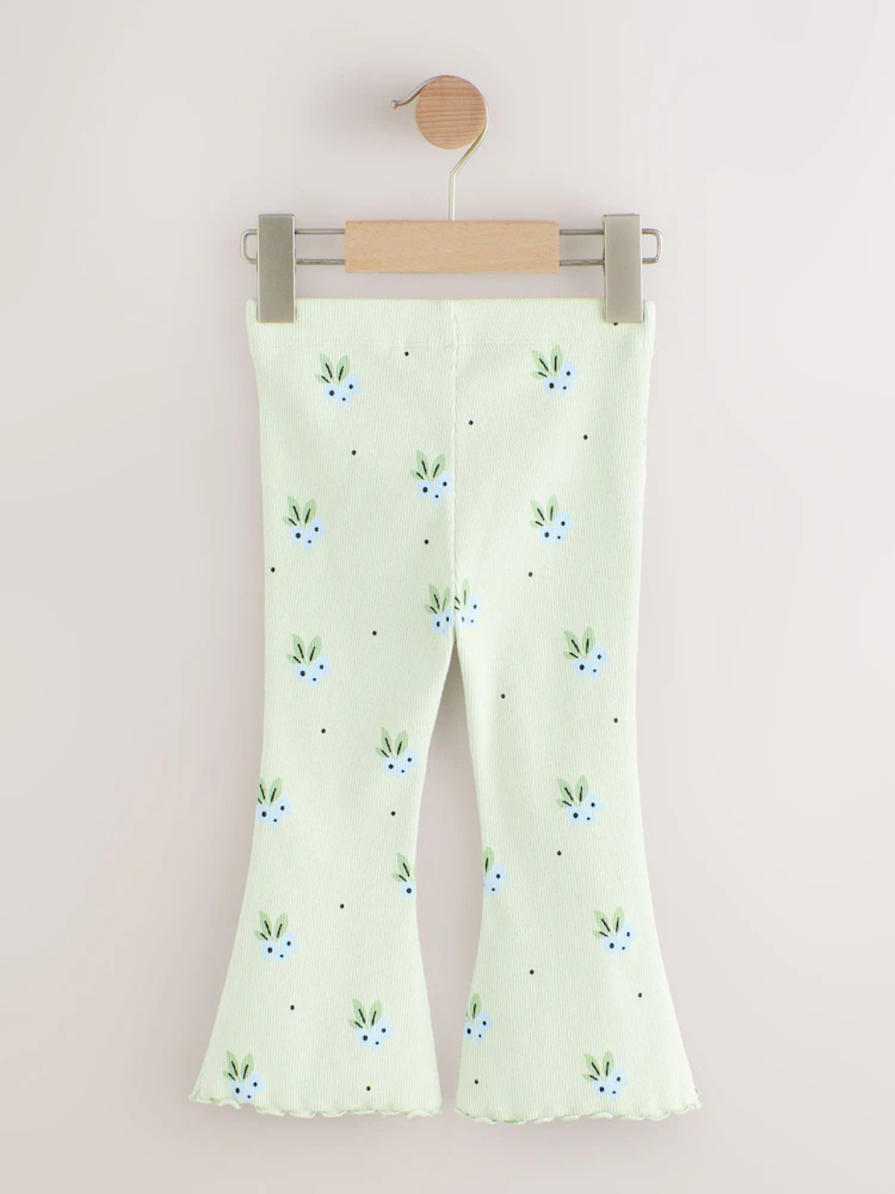 Kids Light Green Tree Printed Flared Pant (3yrs-12yrs)