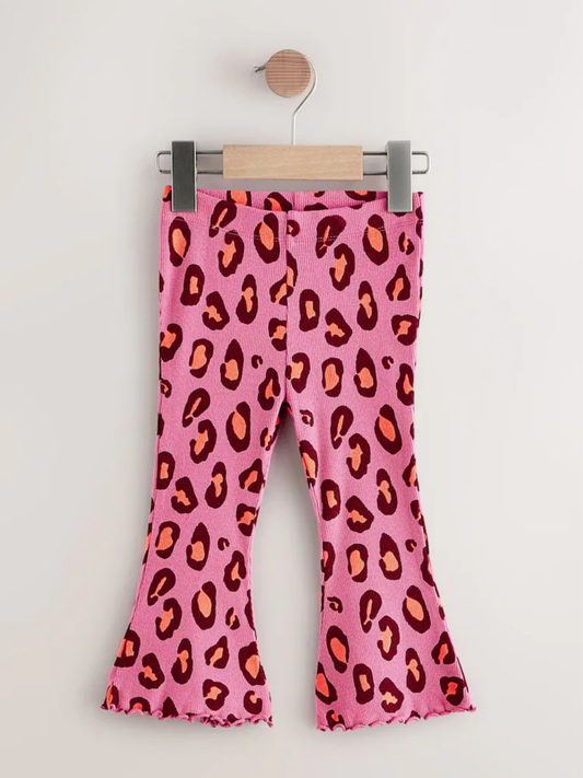 Kids Rose Pink Flared Printed Pant (3yrs-12yrs)