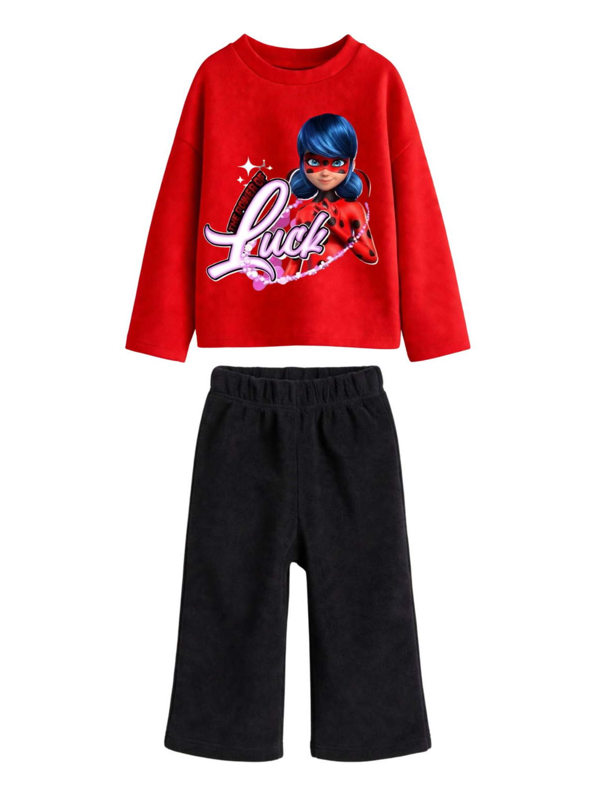 Miraculous Ladybug Sweatshirt & Wide-Leg Pants Set - Red & Black (0mths-2yrs)
