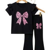 Leopard Bow Black Set
