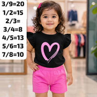 Pink Heart Shorts Set