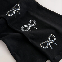 Kids Black Stone Bow Flared Long Pant (3yrs-12yrs)