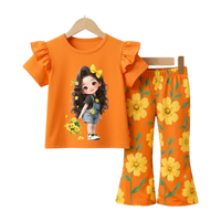 Orange Floral Girl Set