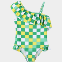 Kids' Two-Piece Abstract Wave Rash Guard Set – Blue/Orange (2-8years)