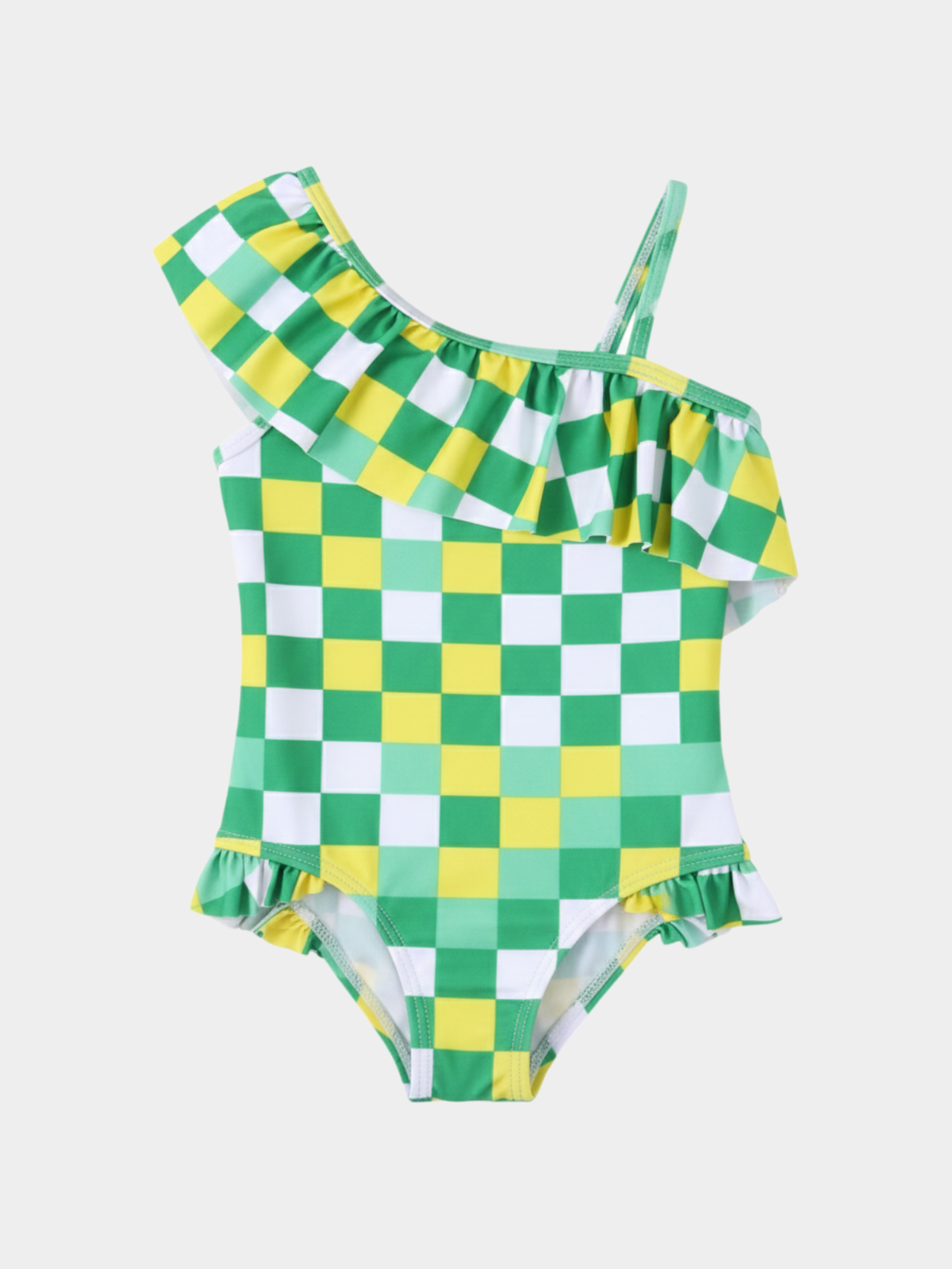 Kids' Two-Piece Abstract Wave Rash Guard Set – Blue/Orange (2-8years)