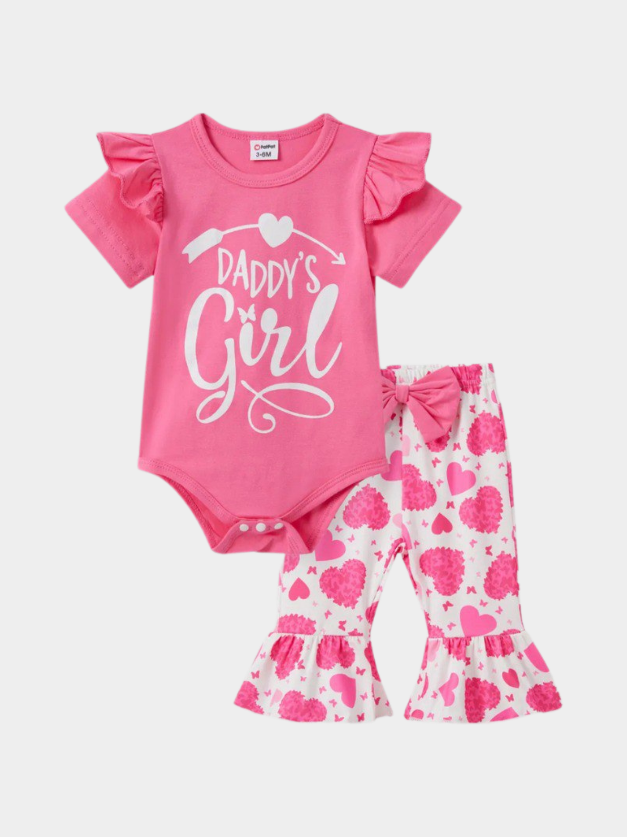 Baby Daddy's Bodysuit and Heart Flare Pant Set
