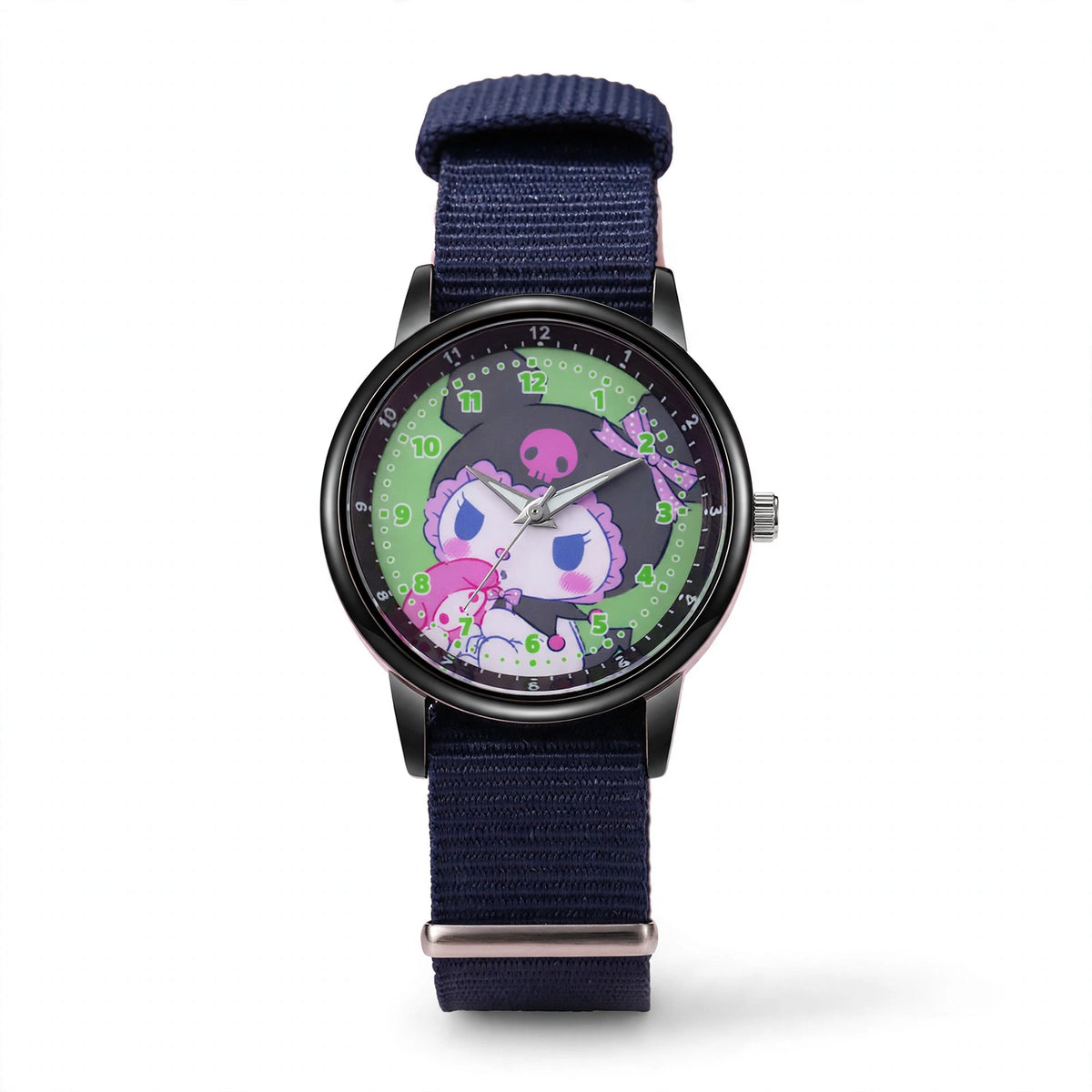 Kids Kuromi & My Melody Nylon Strap Watch - Navy
