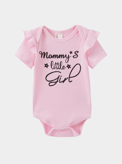 Baby Mommy’s Ribbed Bodysuit and Floral Ruffle Bloomer Set