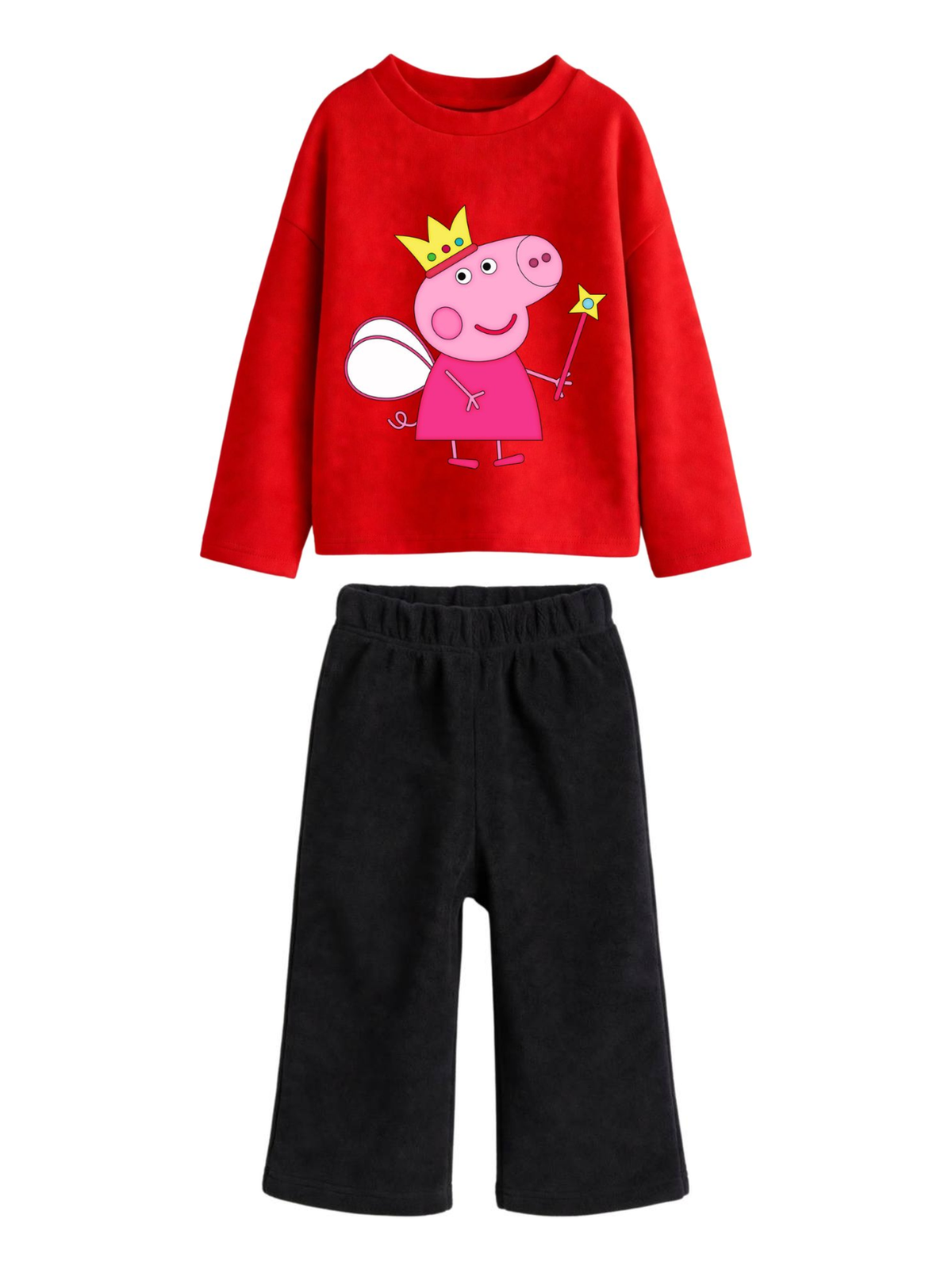 Peppa Pig Fairy Princess Sweatshirt & Wide-Leg Pants Set - Red & Black (0mths-2yrs)