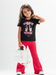 Kids Girls Minnie Mouse T-Shirt & Flared Pants Set
