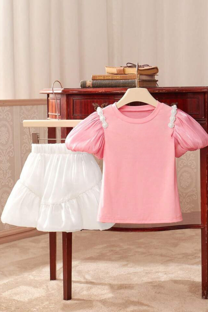 Clothxtra China Imported 2pcs Pink Color Stylish Set For Baby Girl