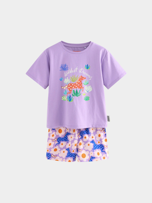 Girls' "Wildest Dreams" T-Shirt & Floral Shorts Set