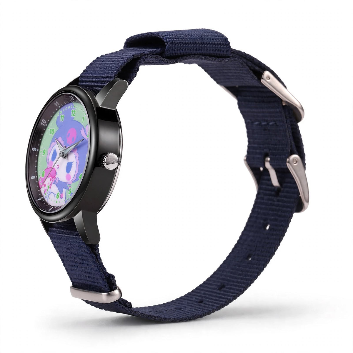 Kids Kuromi & My Melody Nylon Strap Watch - Navy