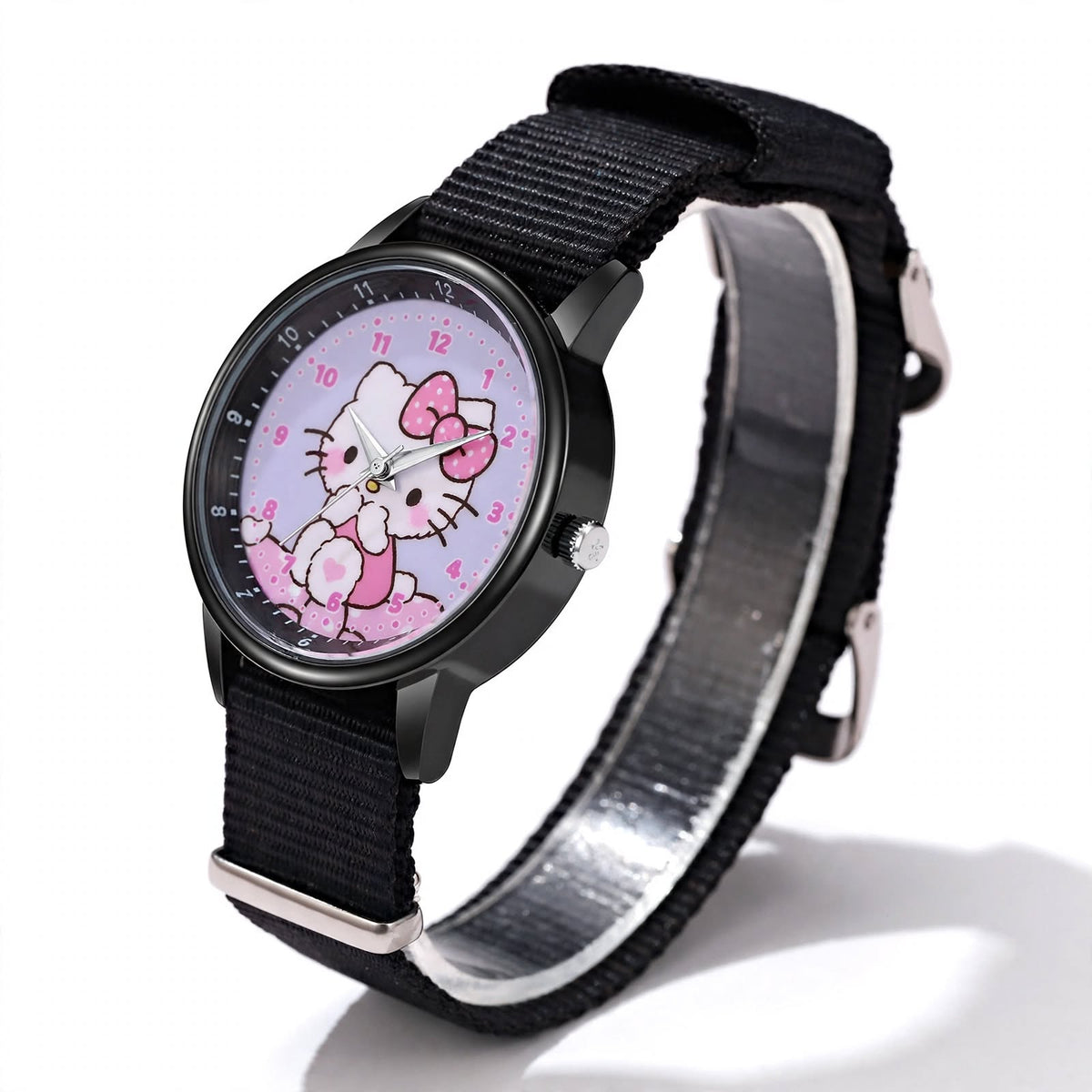 Kids Hello Kitty Nylon Strap Watch - Black