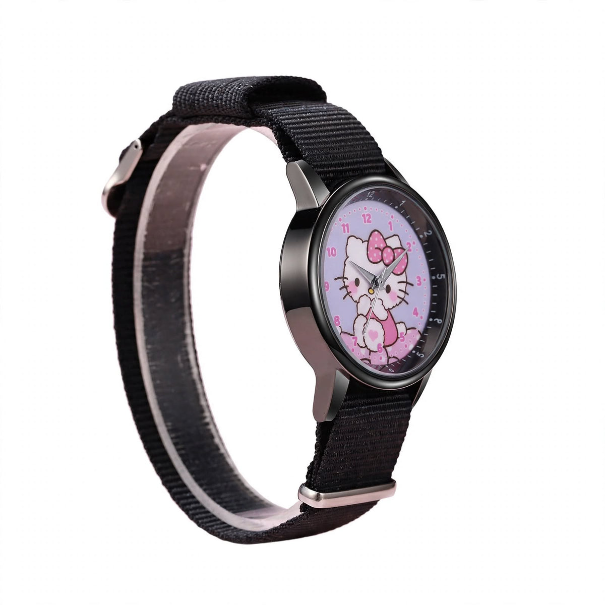 Kids Hello Kitty Nylon Strap Watch - Black