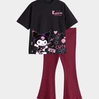 Kuromi Rocker Black T-shirt Set  (3-12yrs)