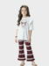 Girls' Kuromi Ruffle Tee & Striped Flare Pants Set