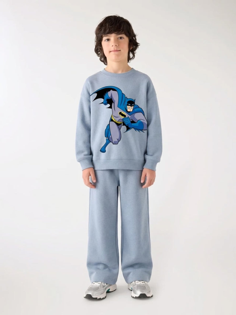 Batman Sweatshirt & Wide-Leg Pants Set - Sky Blue