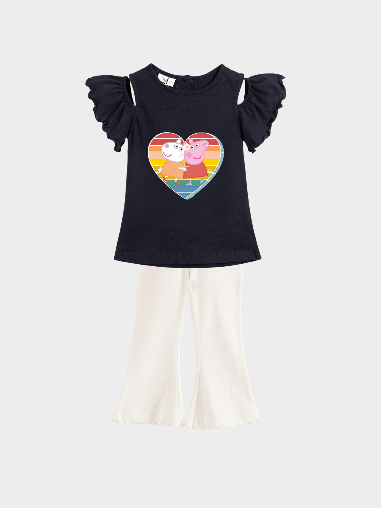 Eid Special Kids Girl Papa Pig Printed Set