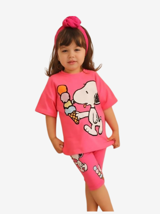 2pcs Minnie Mouse Drop Shoulder T-shirt Set For Kid Girl (6mths-6yrs)