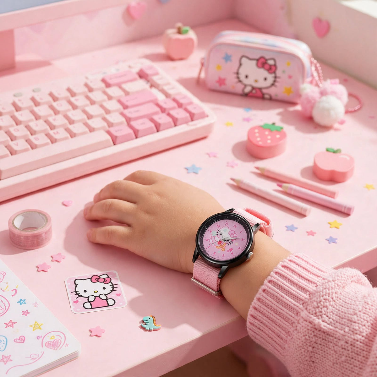 Kids Hello Kitty Nylon Strap Watch - Pink