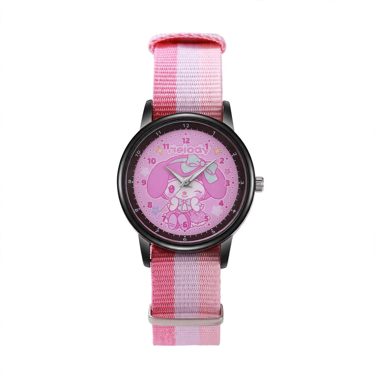Kids My Melody Nylon Strap Watch - Pink Stripe