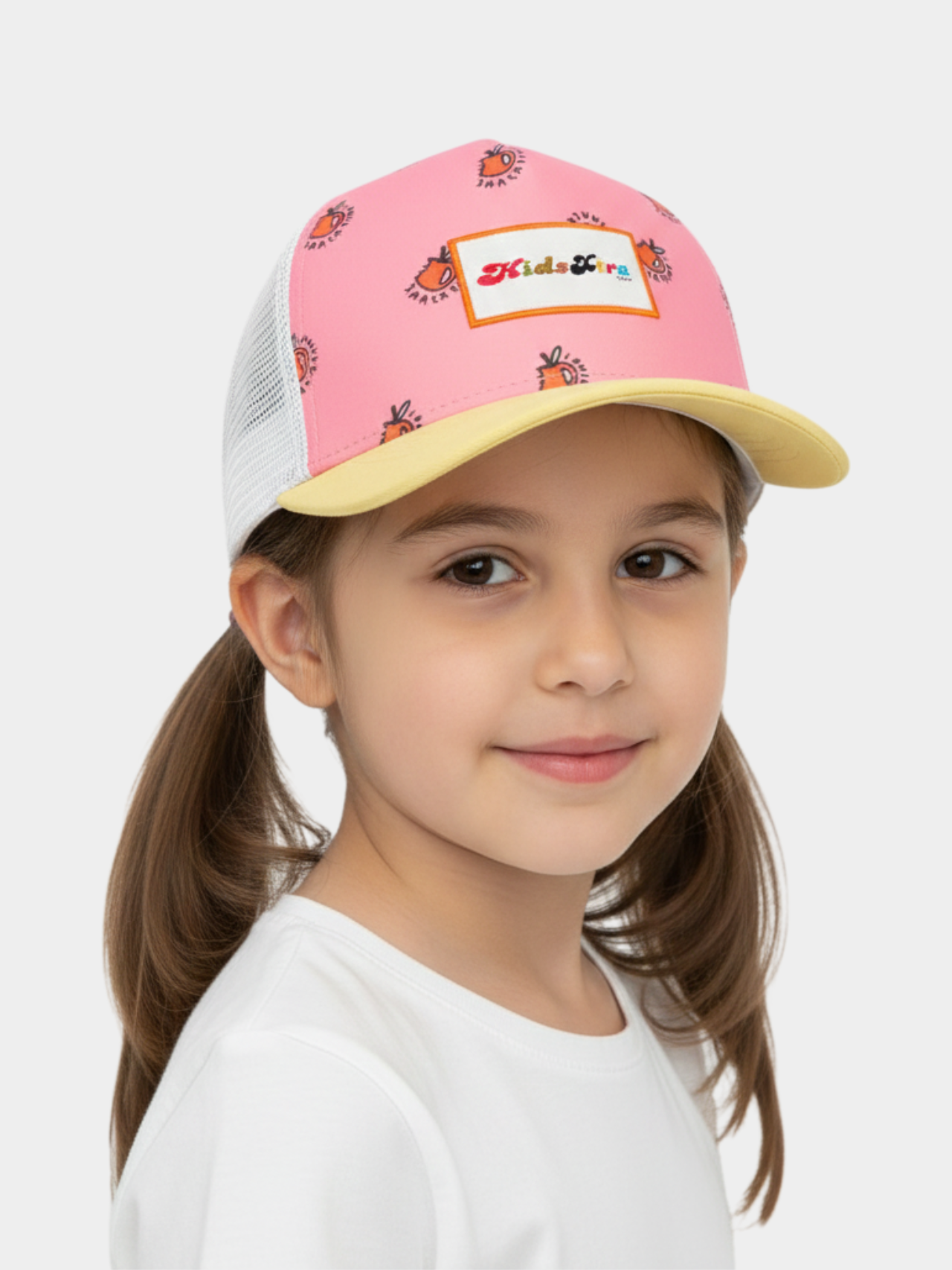 Kids' Summer Peach Printed Pink Cap