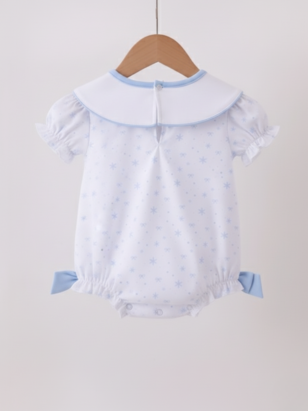 Baby Snowflake Embroidered Bib Romper