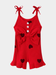 Baby Ribbed Heart Print Bow Romper