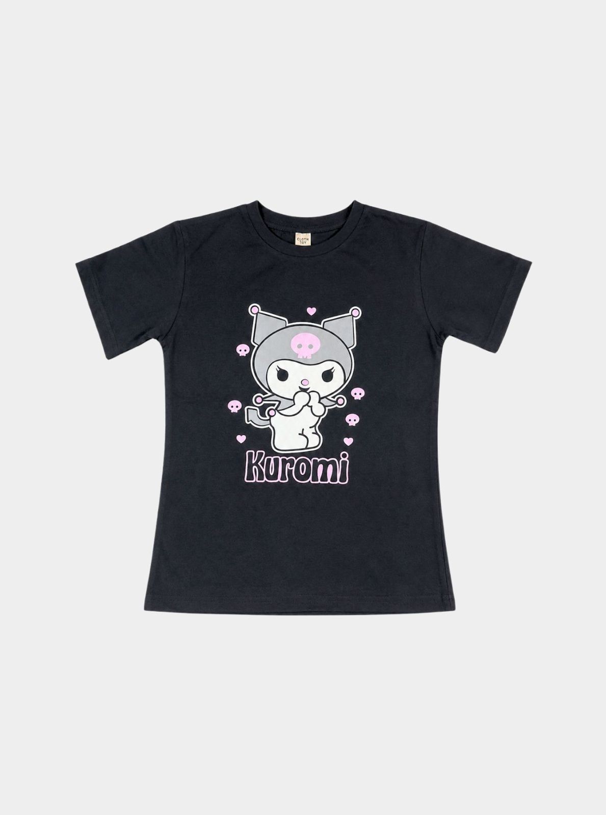 Girl's Black Kuromi Graphic Short-Sleeve T-Shirt