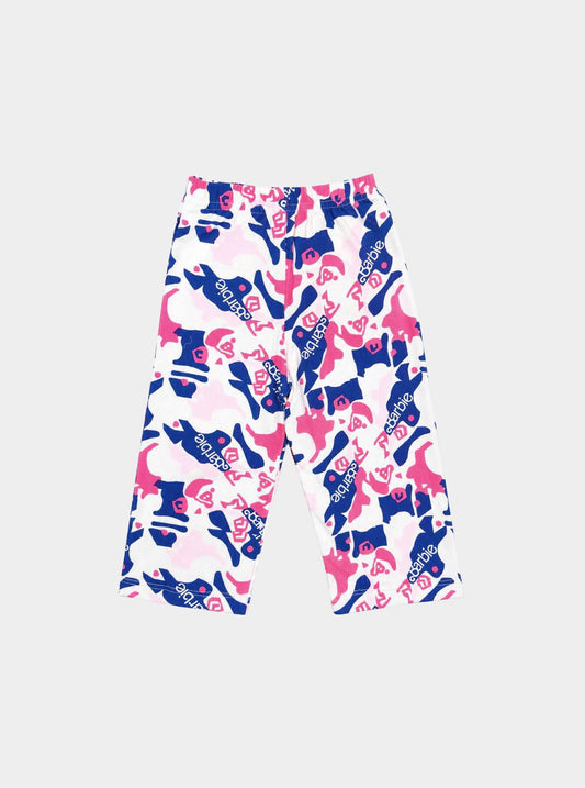 Baby Girl's Pink and Blue Patterned Barbie Lounge Pants