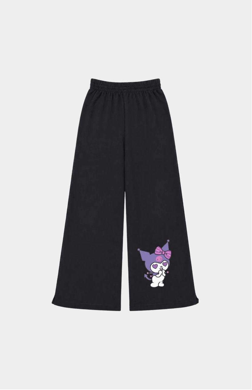 Purple Kuromi "Many Moods" Black Pant