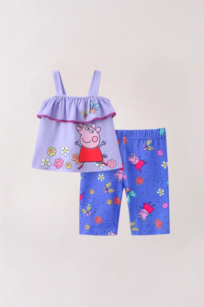 Baby Girl 2pcs Cartoon Printed Top & Pant Set