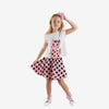 Baby Girl 2pcs White Color Animal Printed Top & Skirt Set