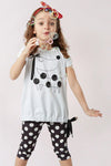 Baby Girl 2pcs White Color Cartoon Printed Top & Bottom Set