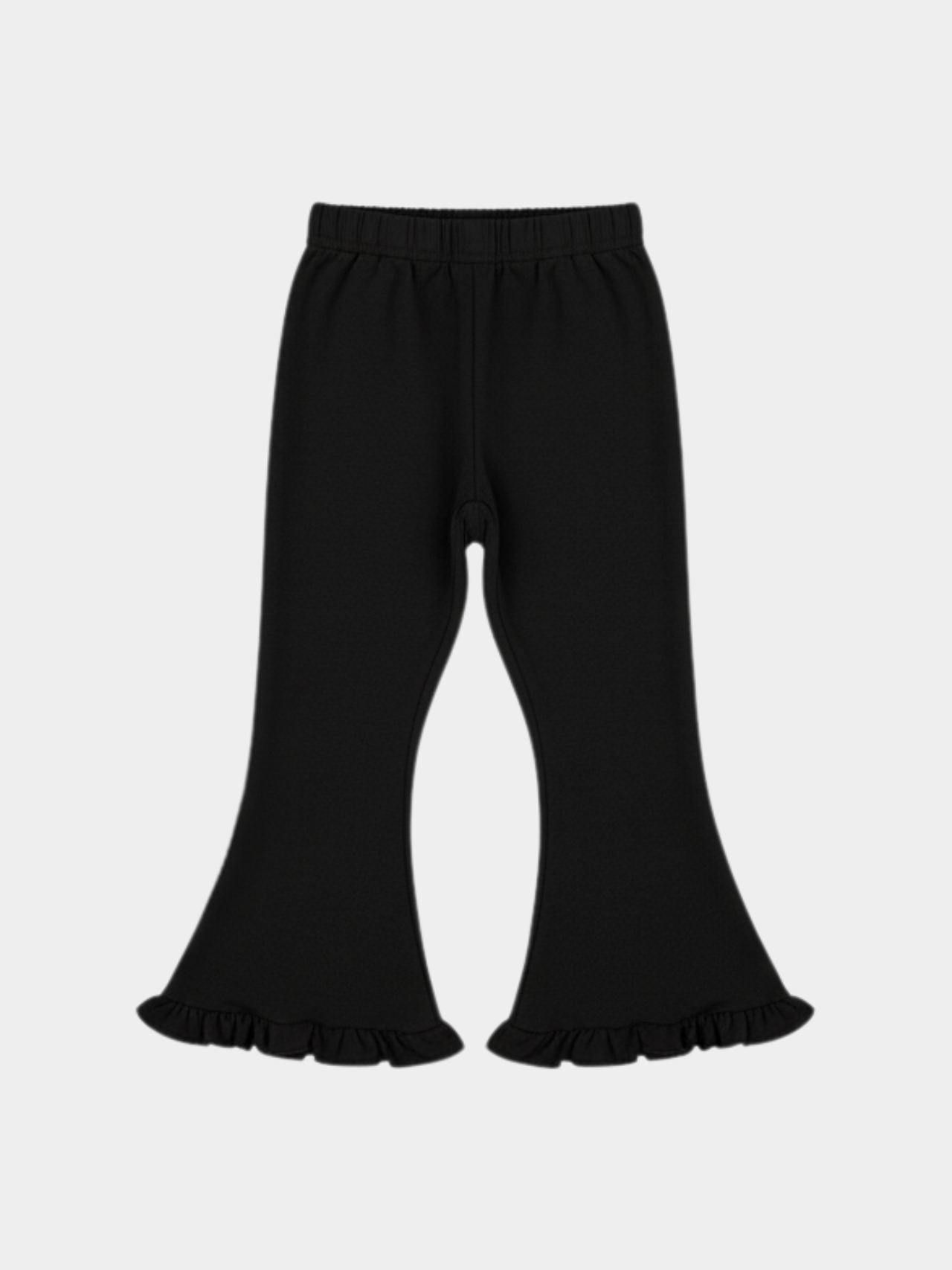 Baby Girl Ruffle Hem Flared Pants - Black