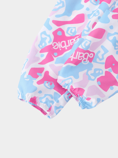 Baby Girls' Barbie Hot Pink Flutter Sleeve Bodysuit & Print Pants Set