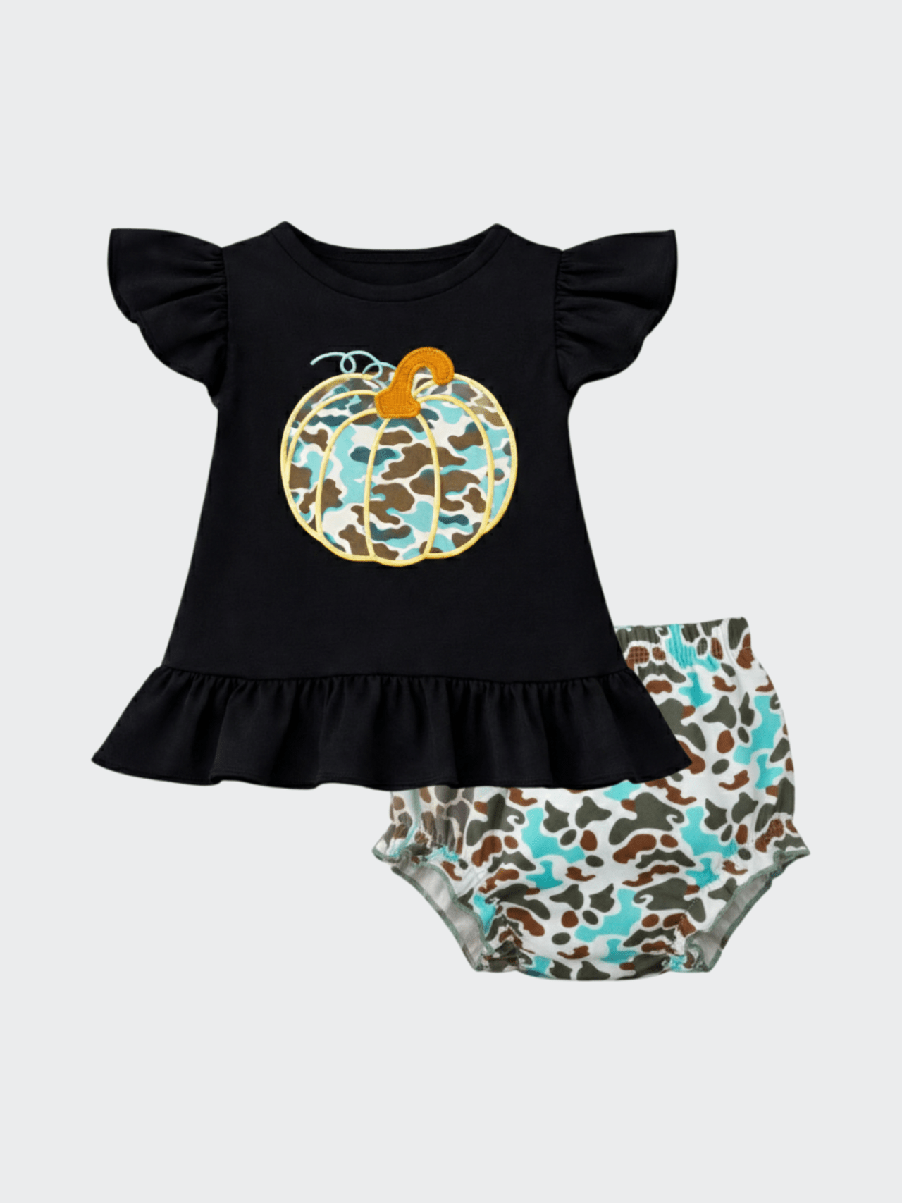 Baby Girls' Black Camo Pumpkin Tunic and Bloomer Set