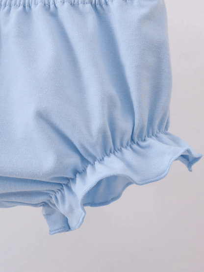 Baby Girls' Blue Starfish Print Flutter Top and Bloomer Set