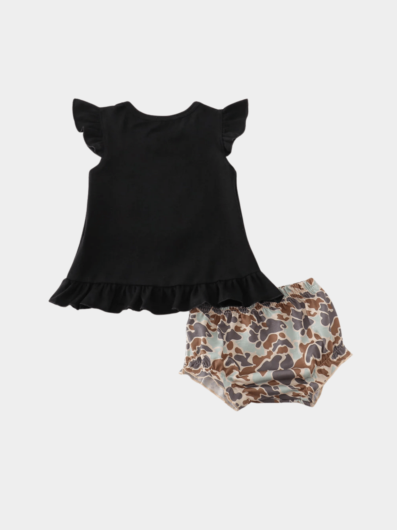 Baby Girls' Camo Pumpkin Flutter Sleeve Top and Bloomer Set
