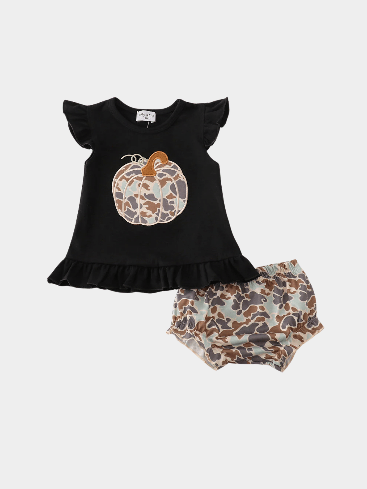 Baby Girls' Camo Pumpkin Flutter Sleeve Top and Bloomer Set