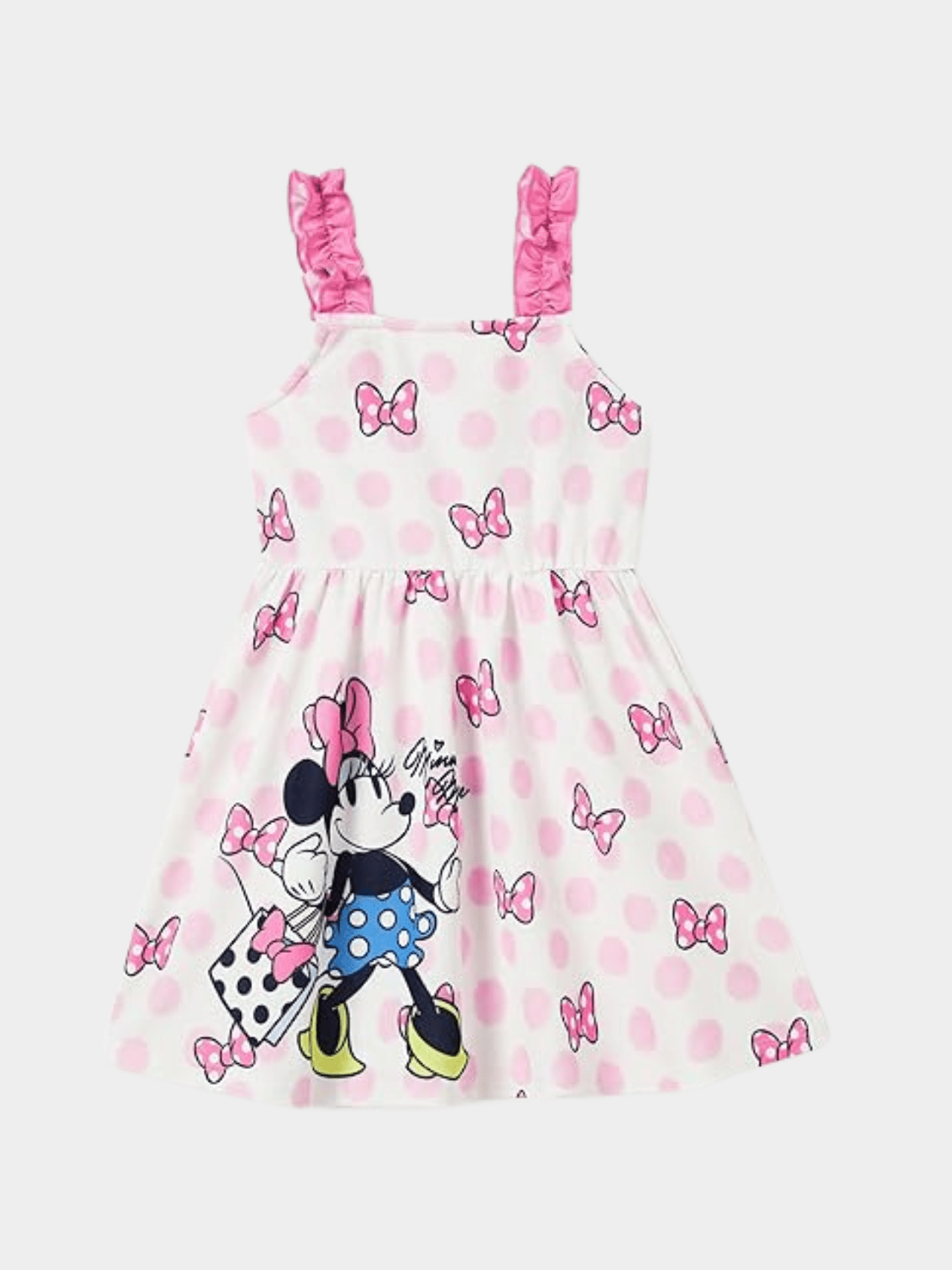 Baby Girls' Disney Minnie Mouse Polka Dot Ruffle Strap Dress