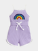 Baby Girls' Lavender Ribbed Rainbow Cami Romper